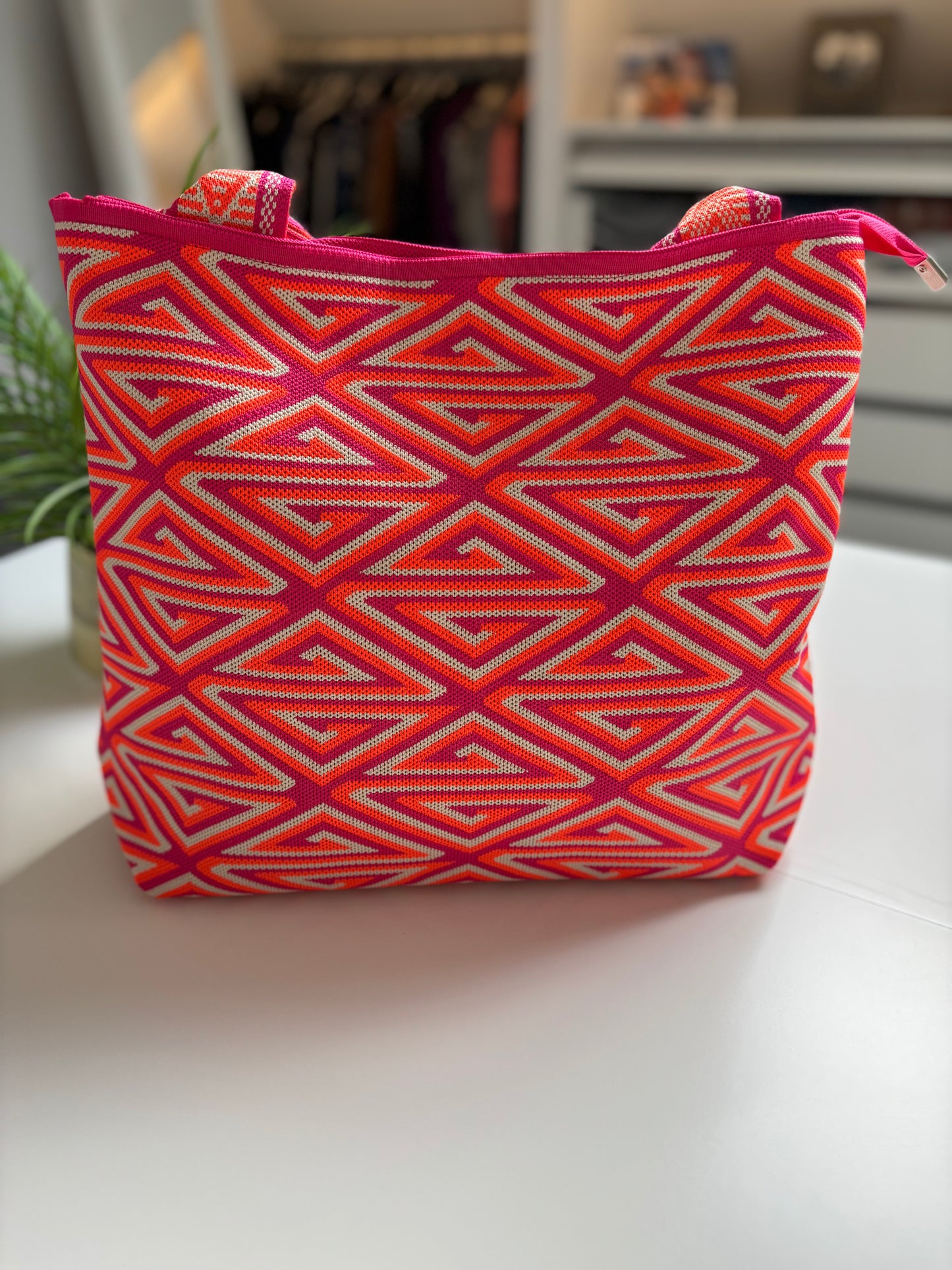 Sac de plage Ibiza — Rose fluo