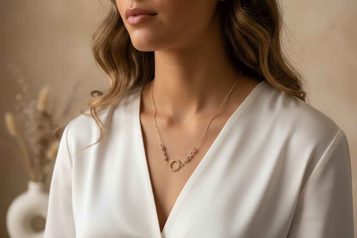 Collier Yuna porté