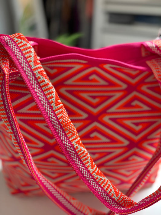 Sac de plage Ibiza — Rose fluo