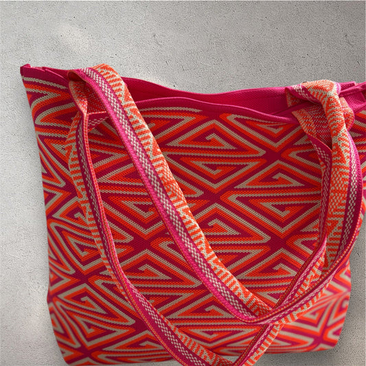 Sac de plage Ibiza — Rose fluo