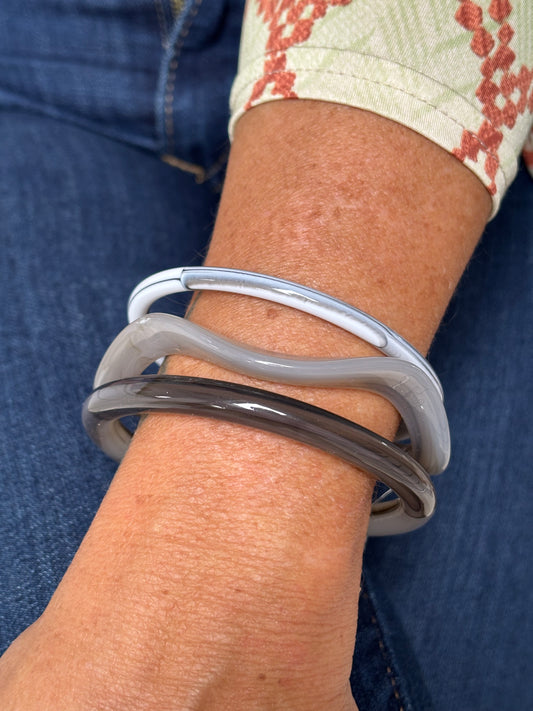 Bracelet Luz — Gris/blanc