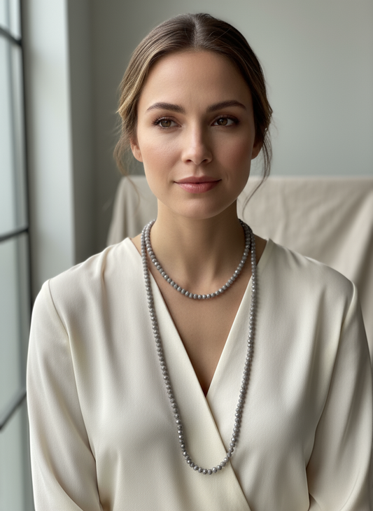 Collier Téa gris porté